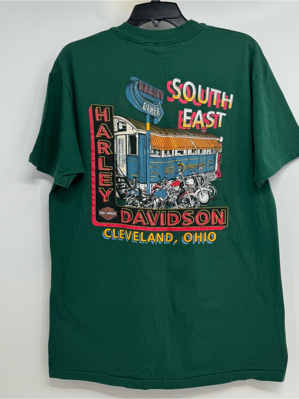 Vtg Harley Davidson 1992 T Shirt Men’s L Green South East Clevland Ohio